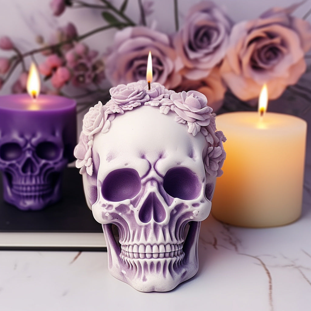 Skull Rose Aromatherapy Candle Mold