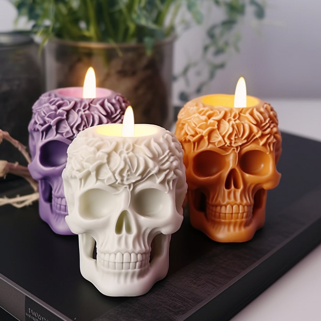 Skull Rose Aromatherapy Candle Mold