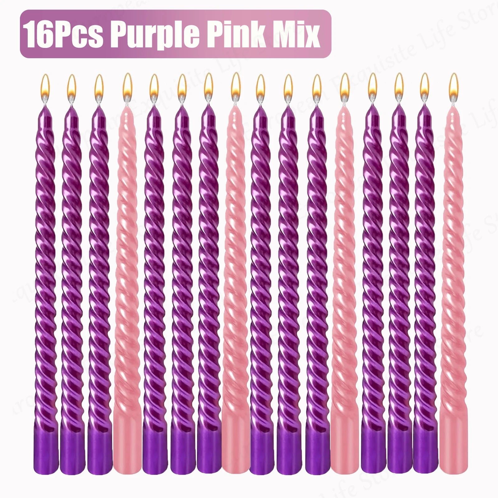 Metallic Taper Candles - Dripless - Unscented