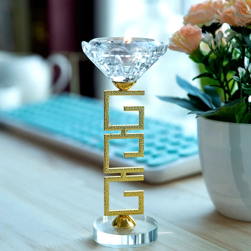 Metal Glass Candle Holder (1 Piece)