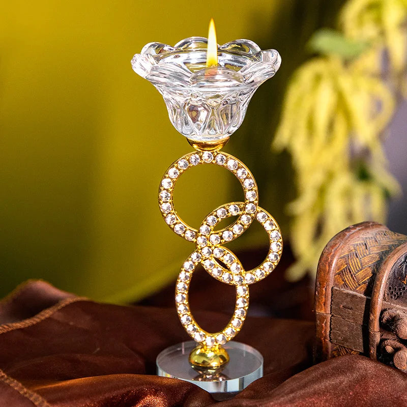 Metal Glass Candle Holder (1 Piece)