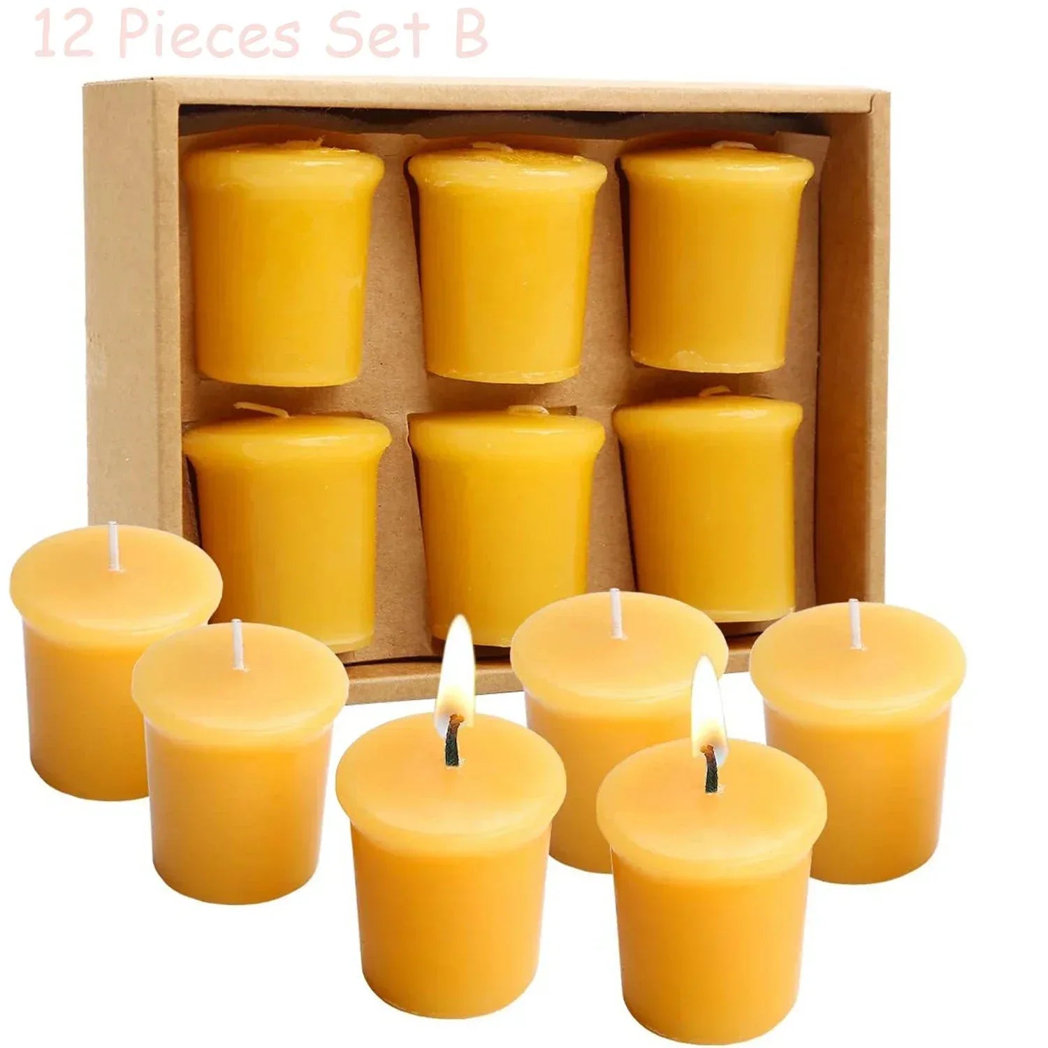 Natural Beeswax Tea Candles - Smokeless