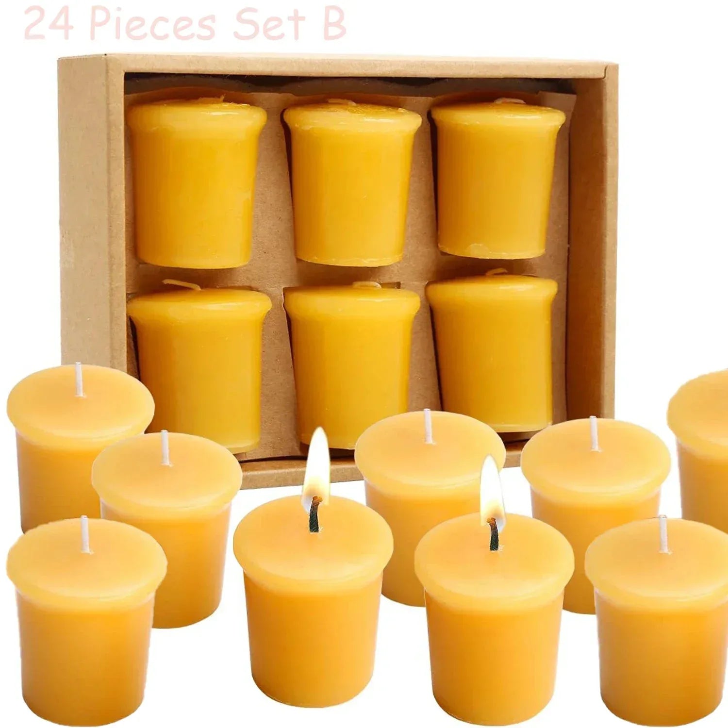 Natural Beeswax Tea Candles - Smokeless