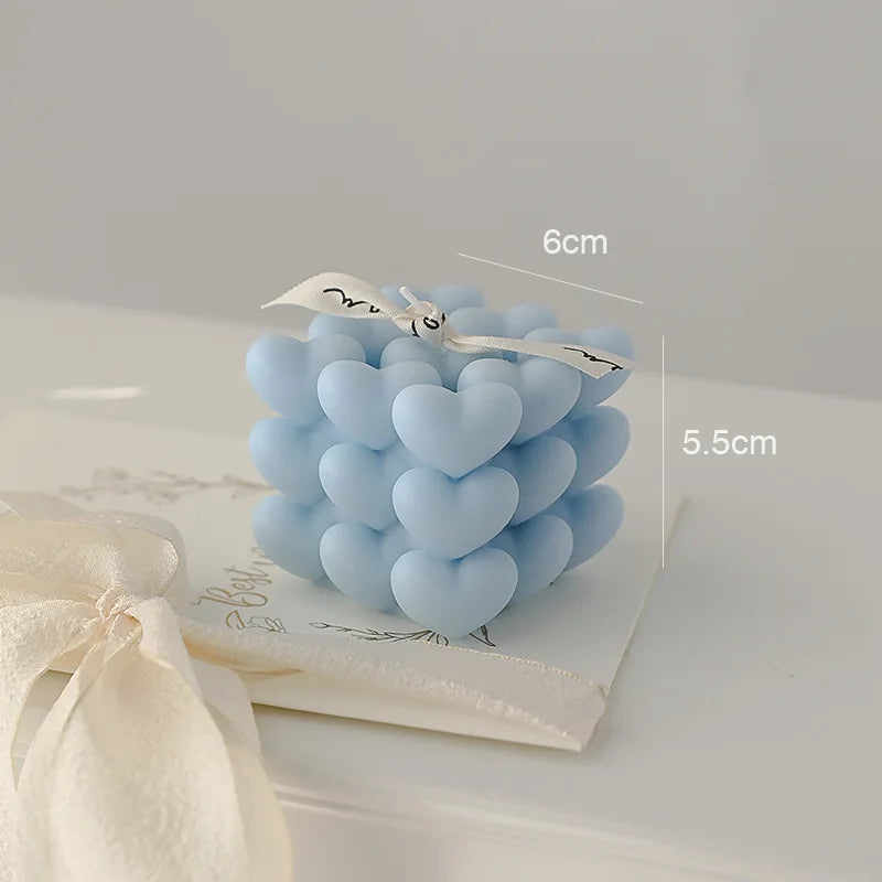 Handmade Scented Heart Cube Candle