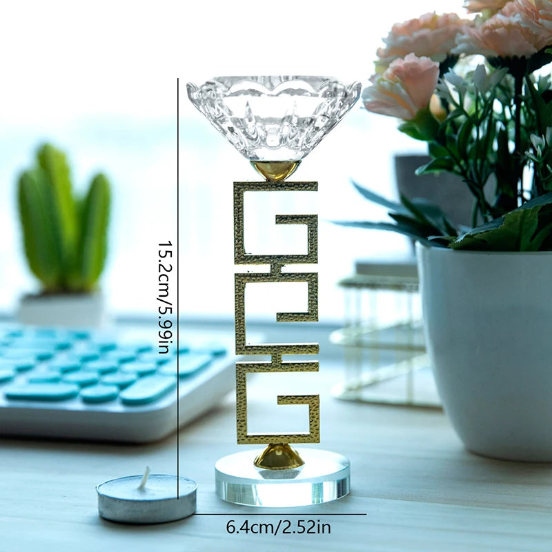 Metal Glass Candle Holder (1 Piece)
