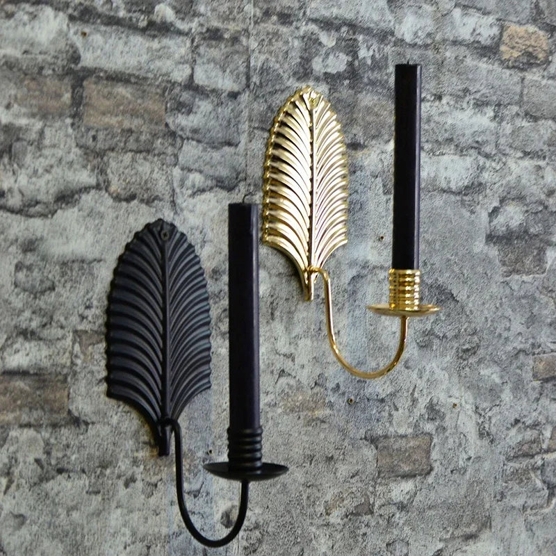 Wall Hanging Candle Holder ( PEANDIM Metal Leaf Style )