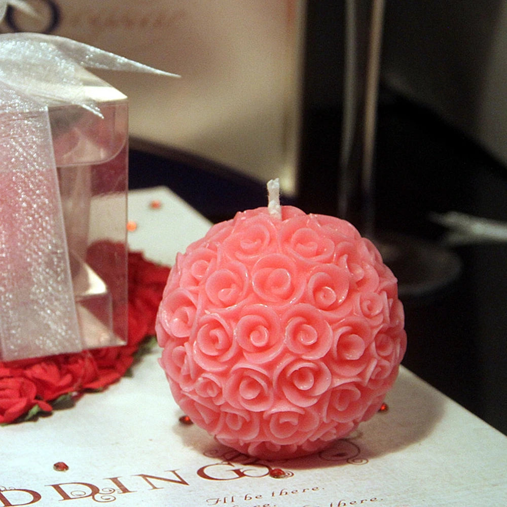 Rose Shaped Ball Candle (Scented Flower)