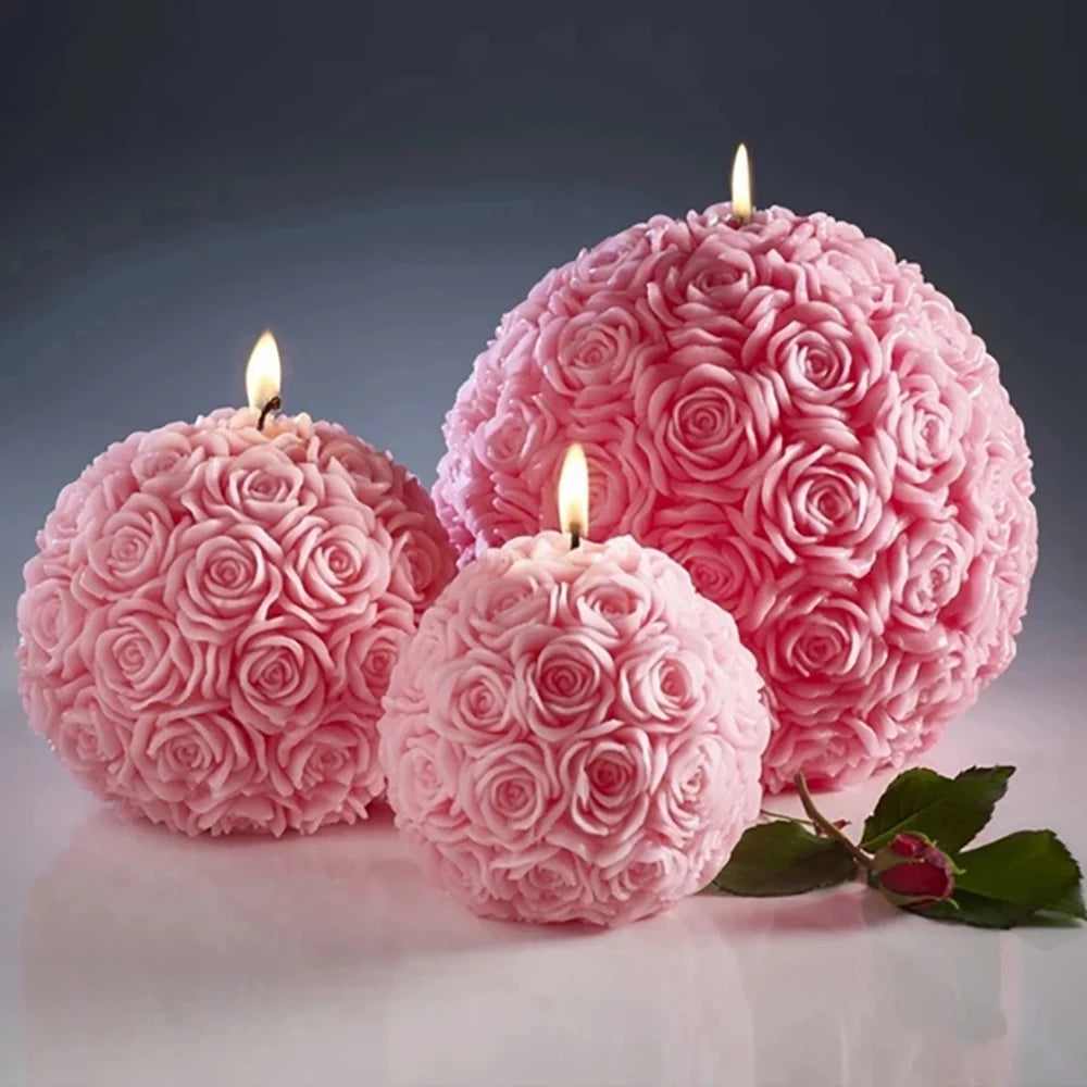 Rose Shaped Ball Candle (Scented Flower)