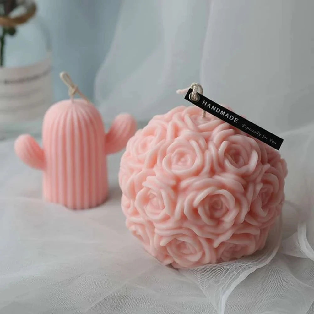 Rose Shaped Ball Candle (Scented Flower)