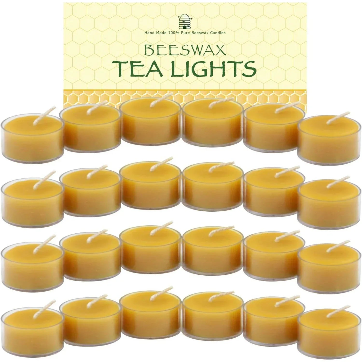 Natural Beeswax Tea Candles - Smokeless