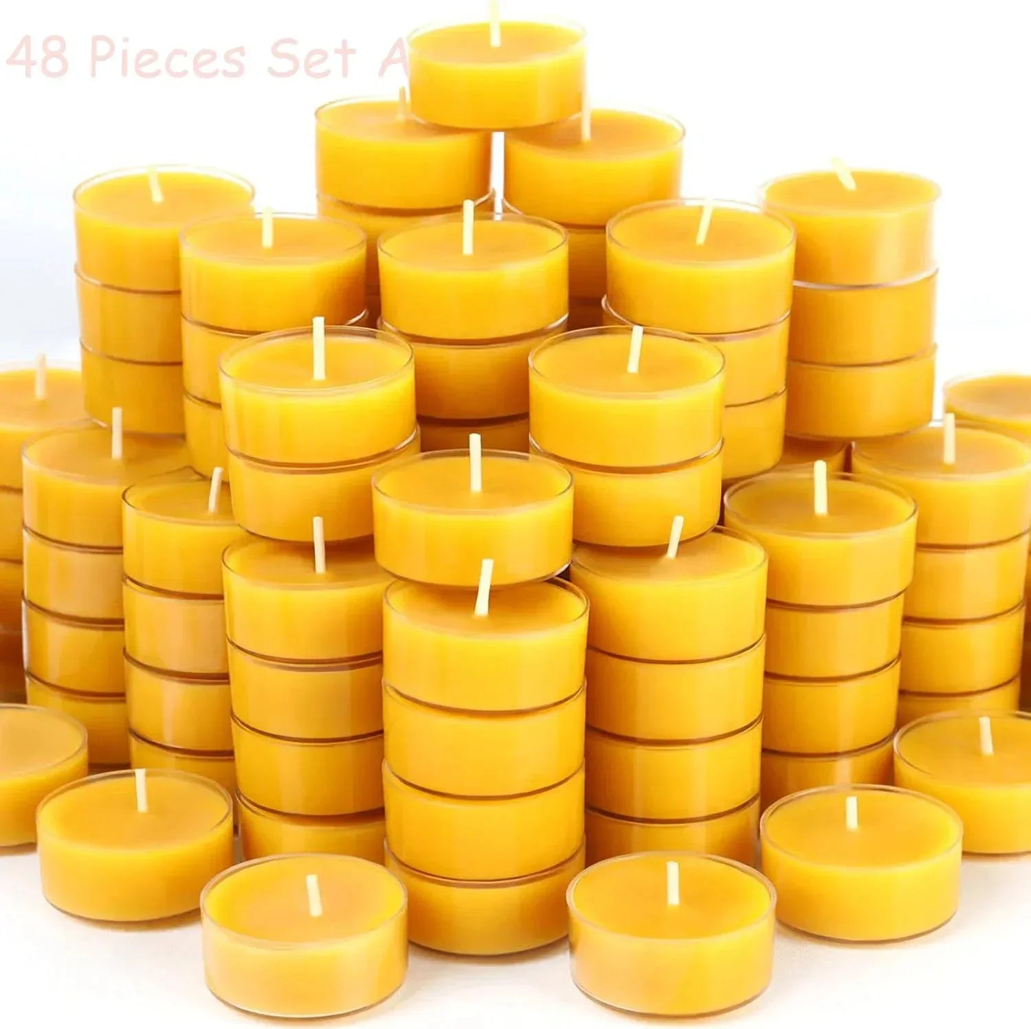 Natural Beeswax Tea Candles - Smokeless