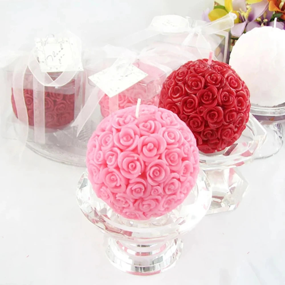 Rose Shaped Ball Candle (Scented Flower)