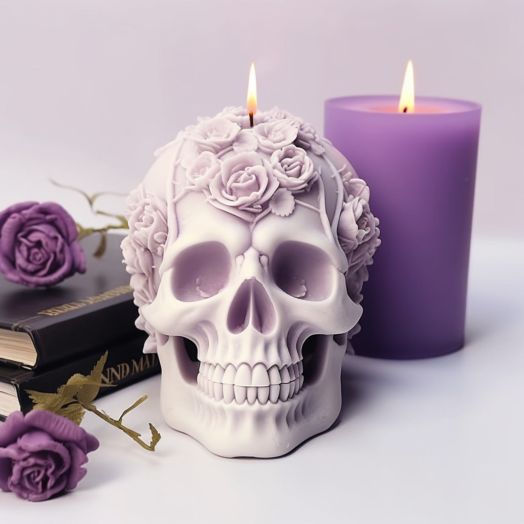 Skull Rose Aromatherapy Candle Mold