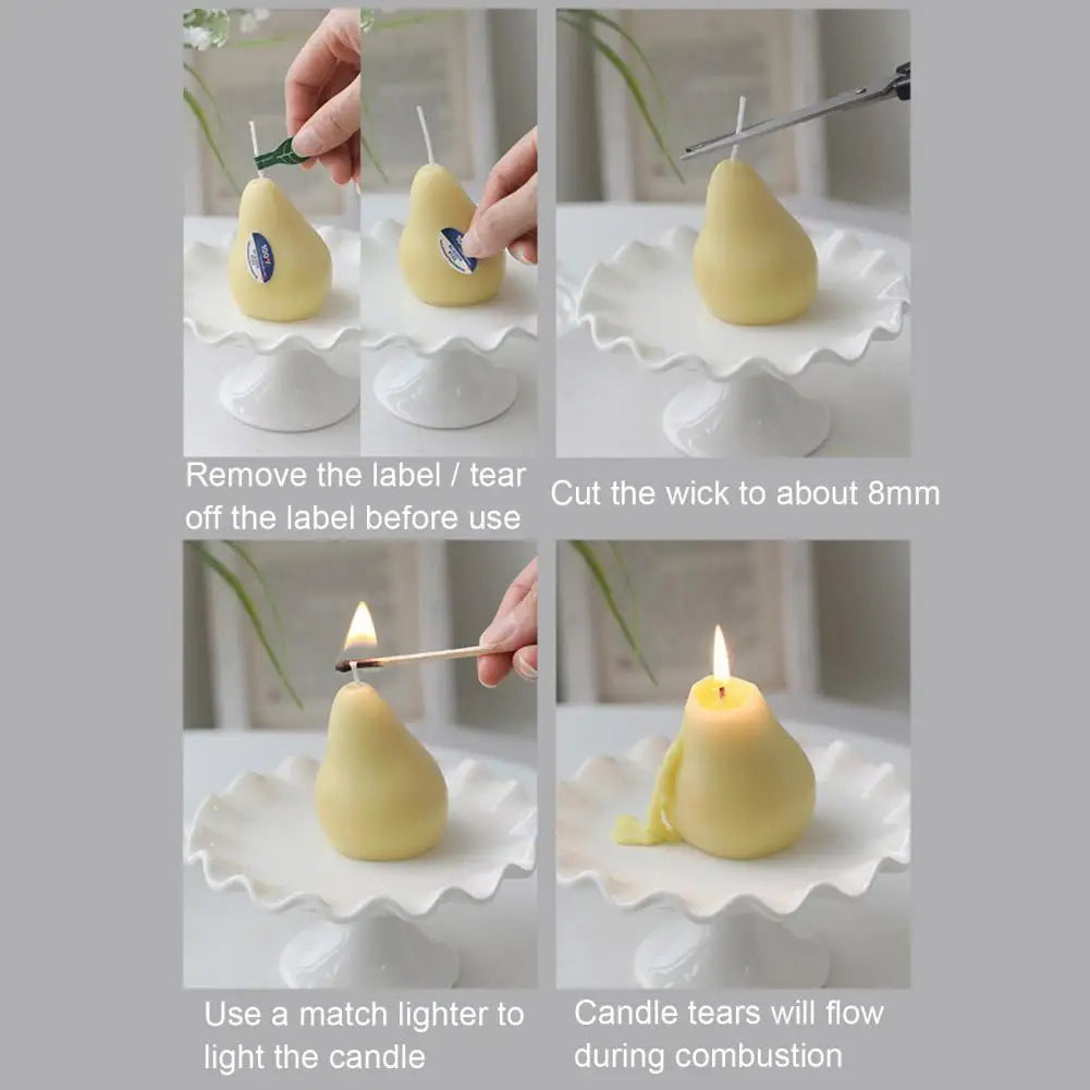 Decorative Scented Candle Charming Innovative Banana Pear Peach Fruit Wax Candle Home Decor