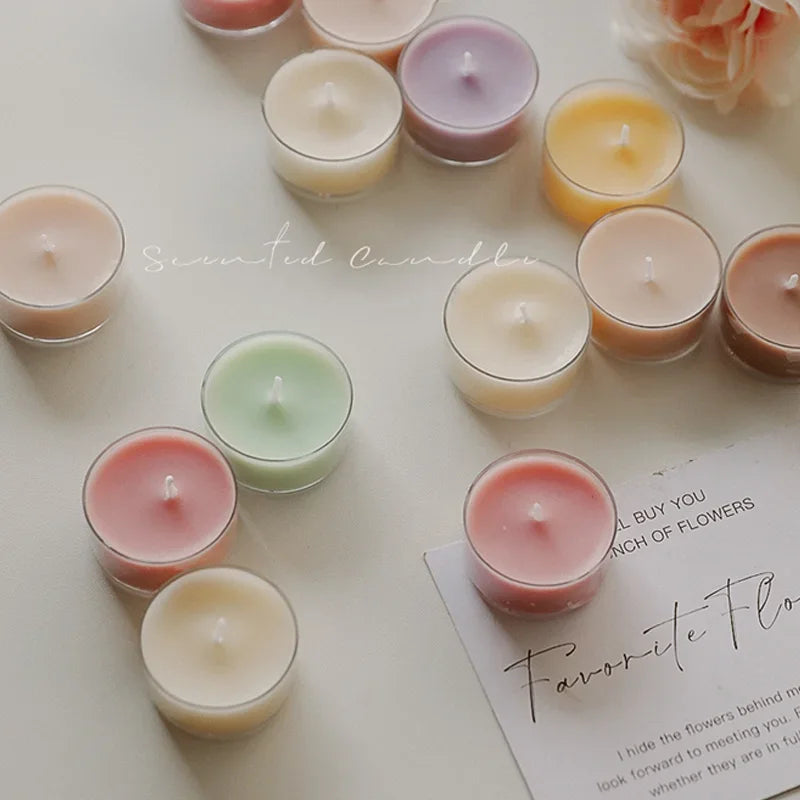 Colorful Round Small Tea Wax Fragrance Candle