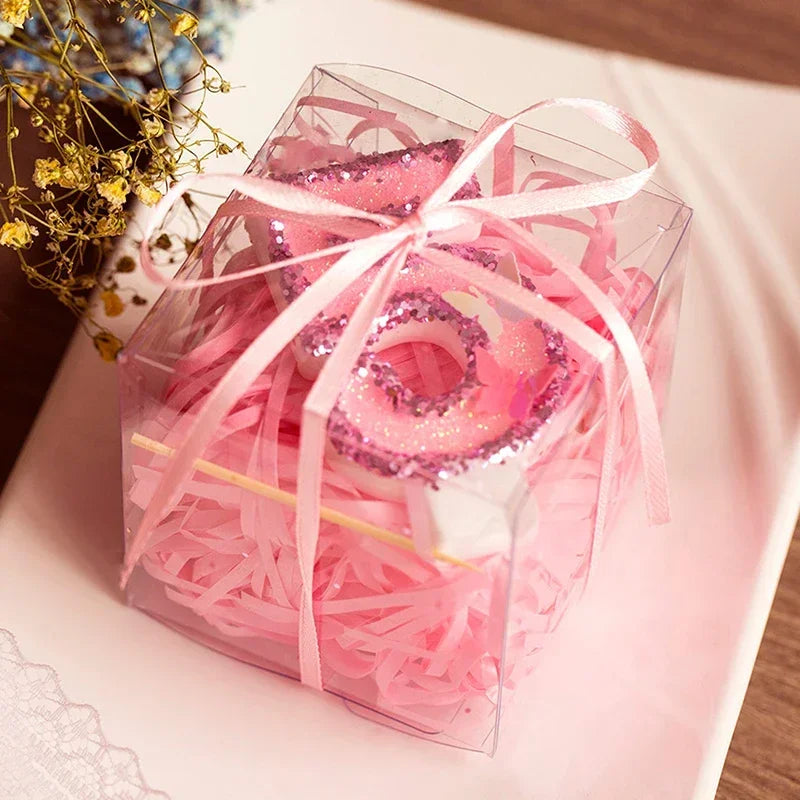 Pink Butterfly Number Candle