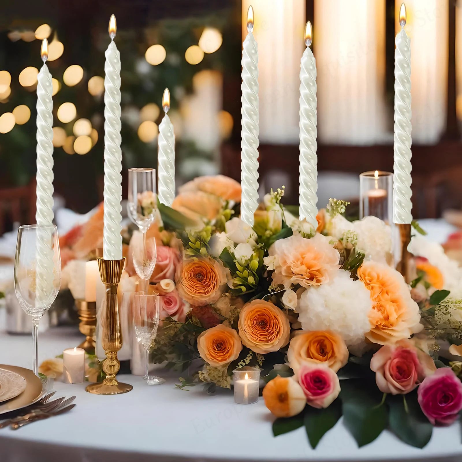 Metallic Taper Candles - Dripless - Unscented