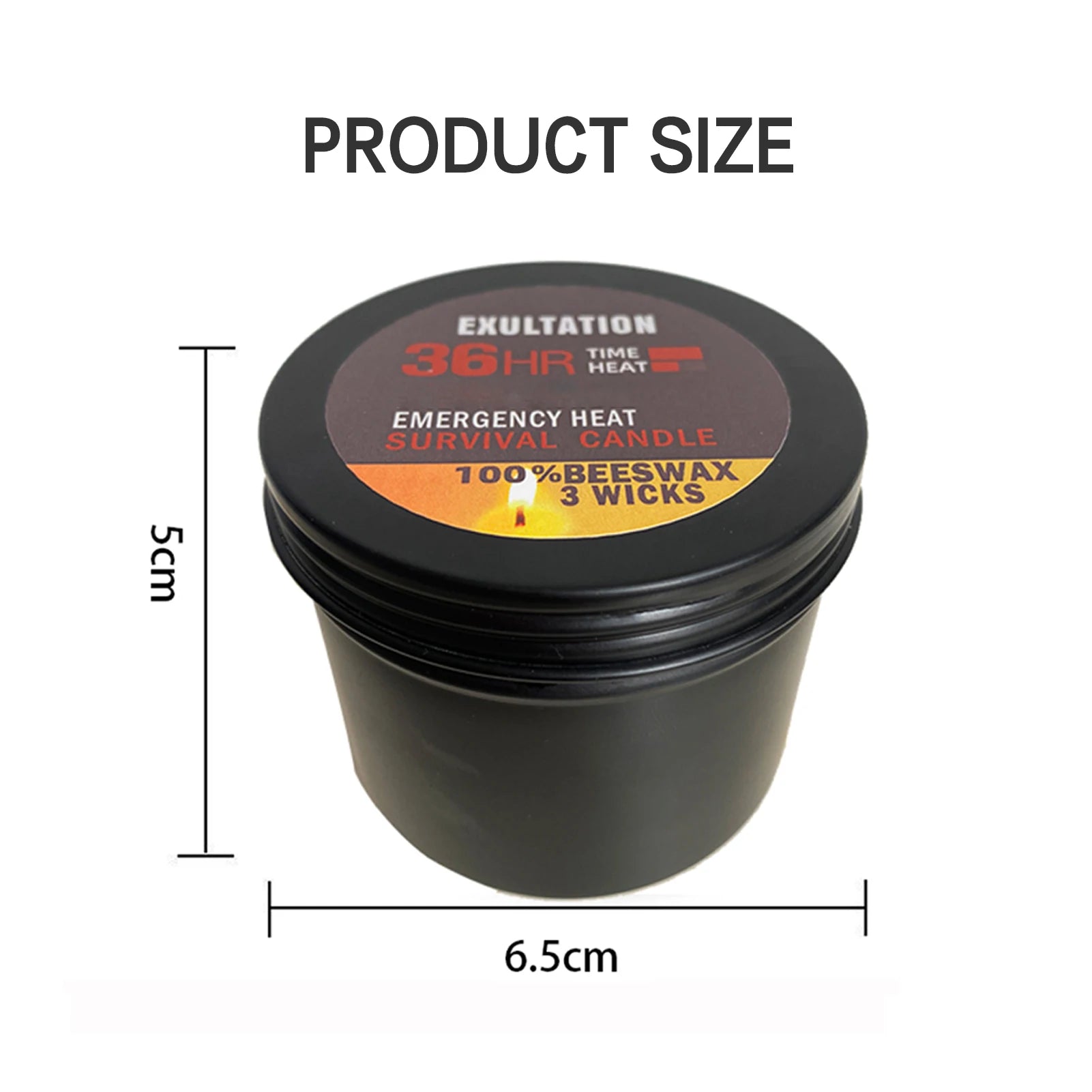 36 Hour Survival Candle 3- Environmentally Friendly Odorless Candle with Lid Home Spares for Emergency