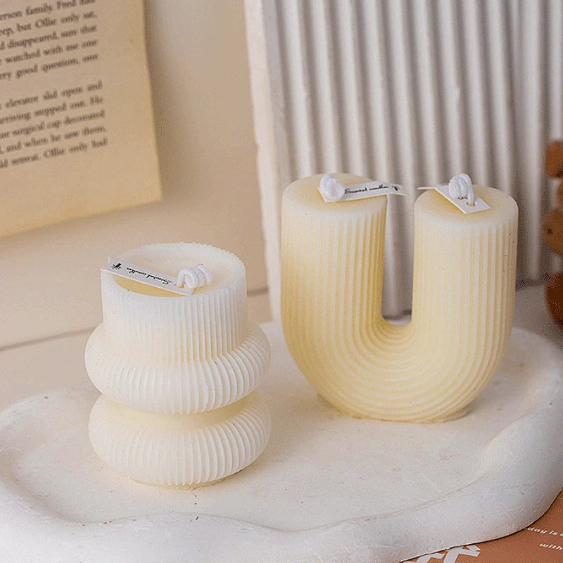 U-Shaped Ribbed Scented Candle