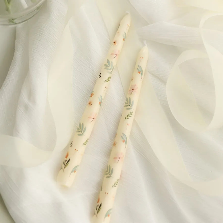 Taper Scented Candles Hand Painted Rose
