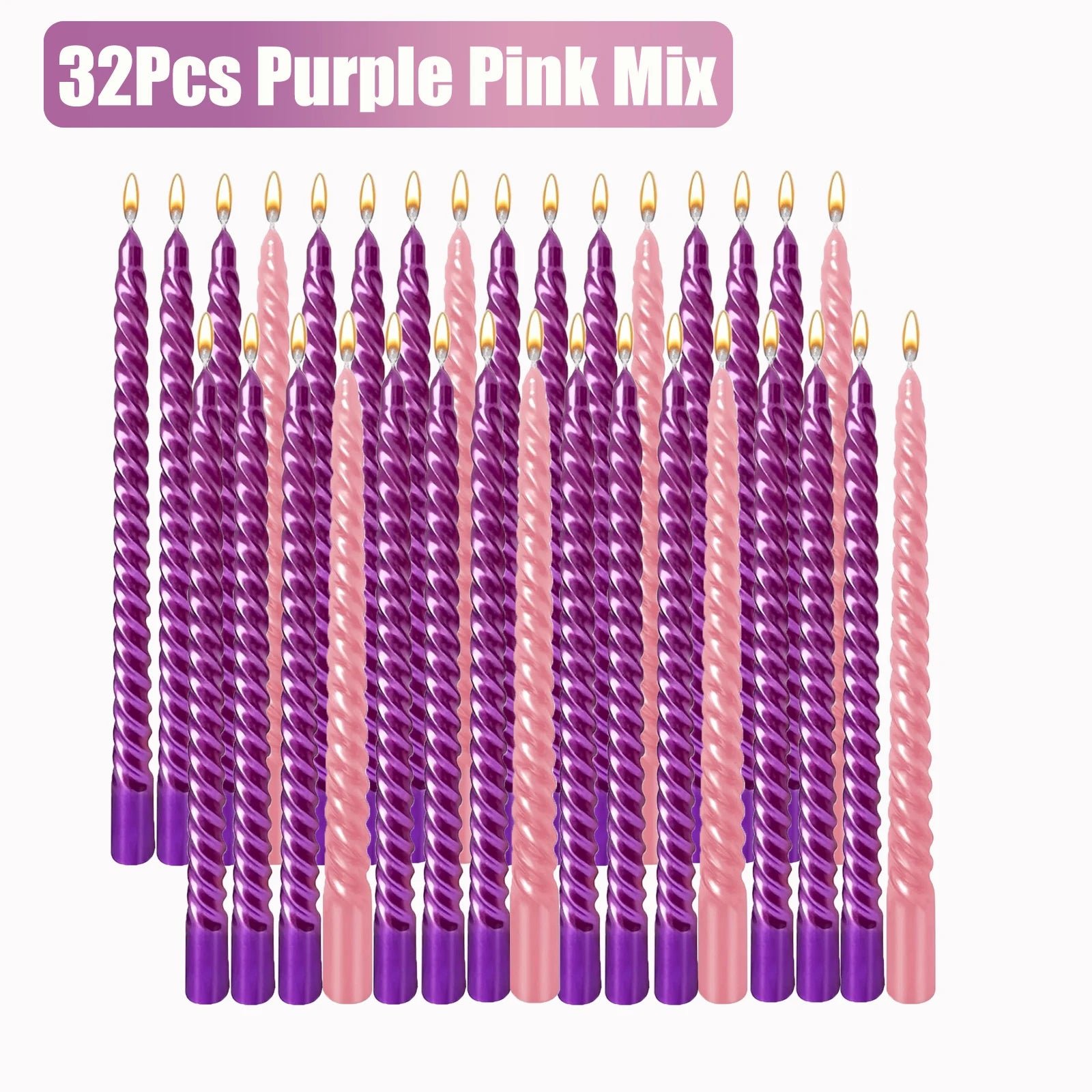 Metallic Taper Candles - Dripless - Unscented