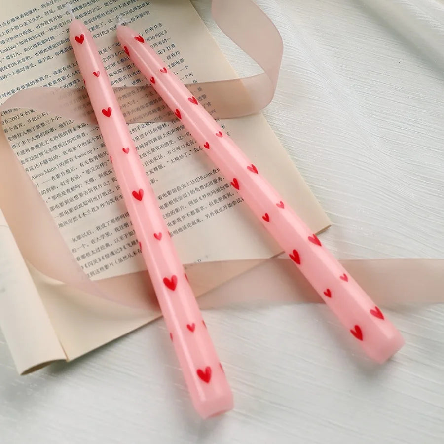 Taper Scented Candles Hand Painted Rose