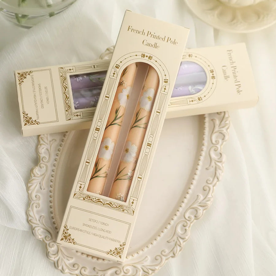 Taper Scented Candles Hand Painted Rose