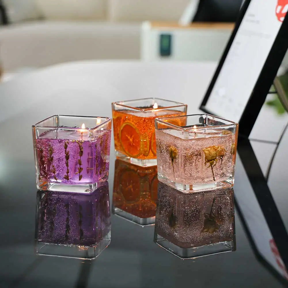 Classic Large Bottle Premium Floral Aroma Scented Candle, 550G Lavender/Rose/Orange Aroma Candle, Real Flower Inlay, Fragrant, E