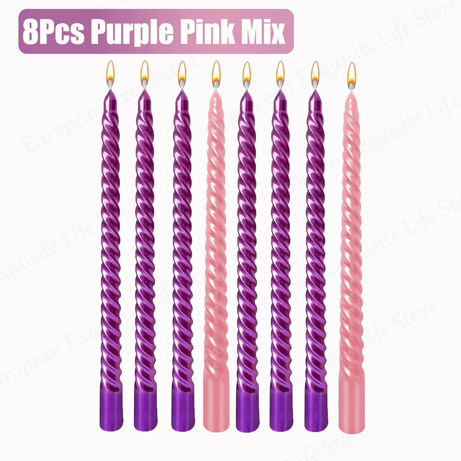 Metallic Taper Candles - Dripless - Unscented