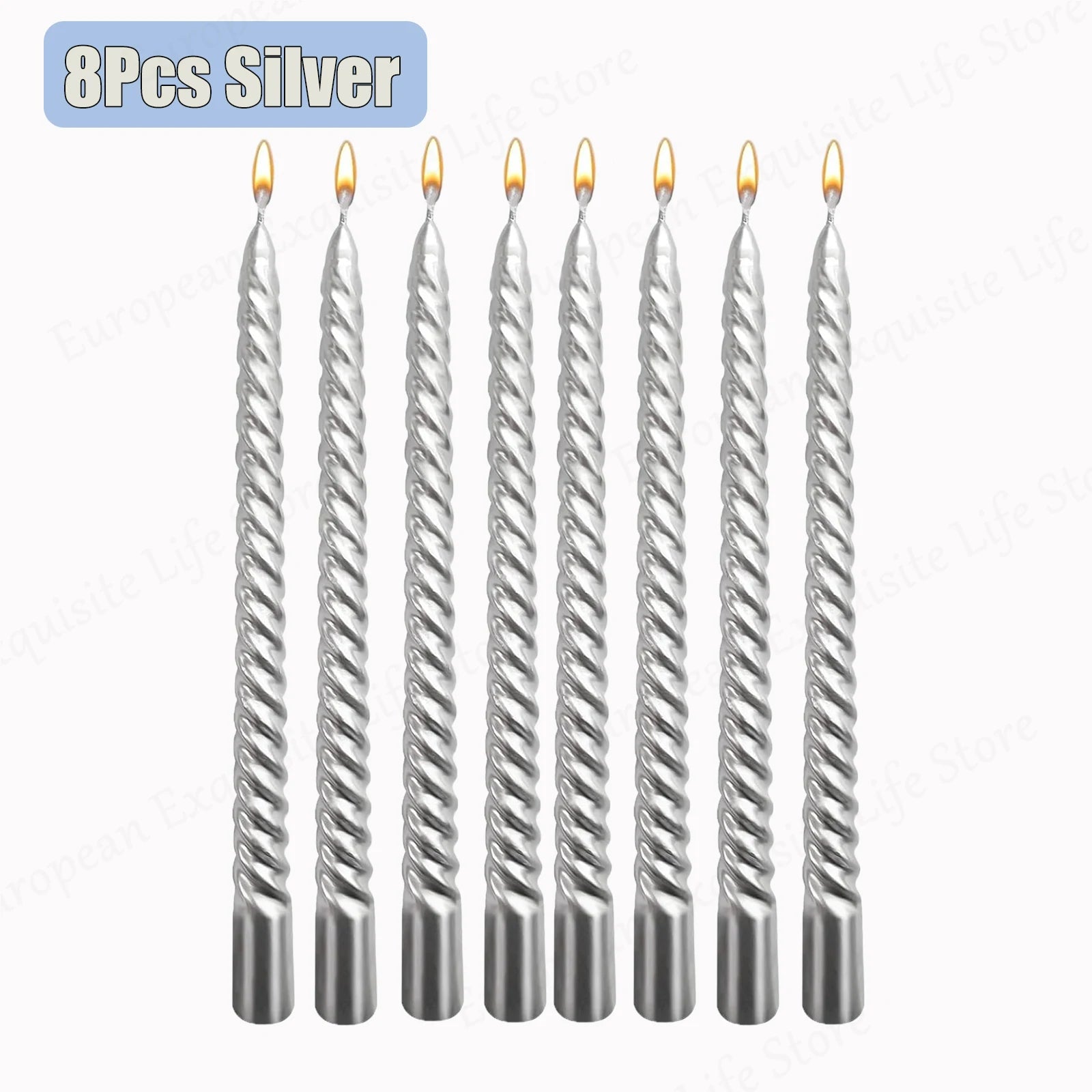 Metallic Taper Candles - Dripless - Unscented