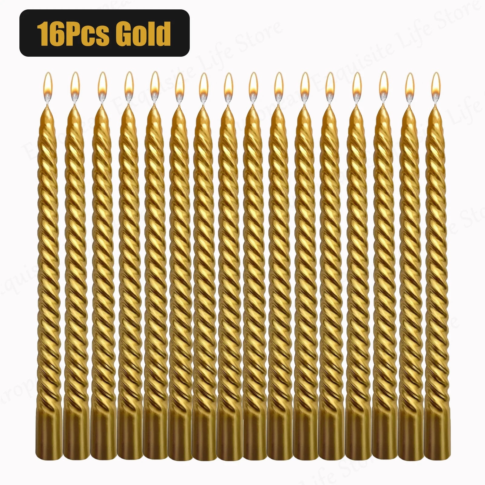 Metallic Taper Candles - Dripless - Unscented