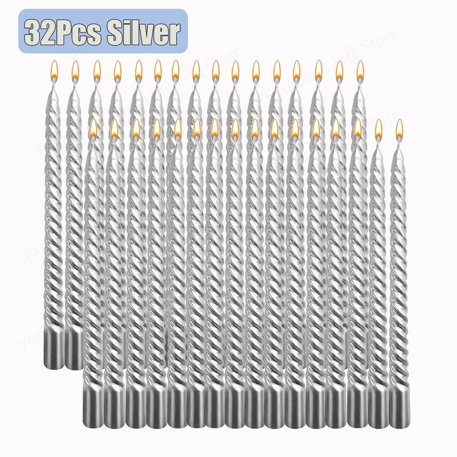 Metallic Taper Candles - Dripless - Unscented