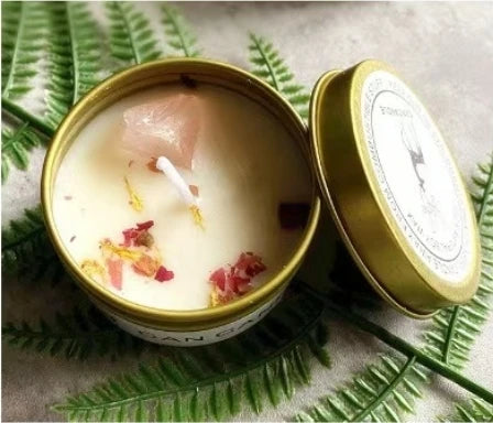 Scented Long Lasting Soy Candles Crystal Stone Dried Flower Fragrance Smokeless Fragrance Candle for Home Decorstion Candle Jar