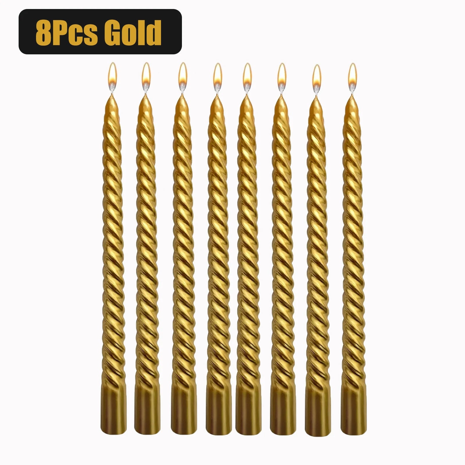 Metallic Taper Candles - Dripless - Unscented