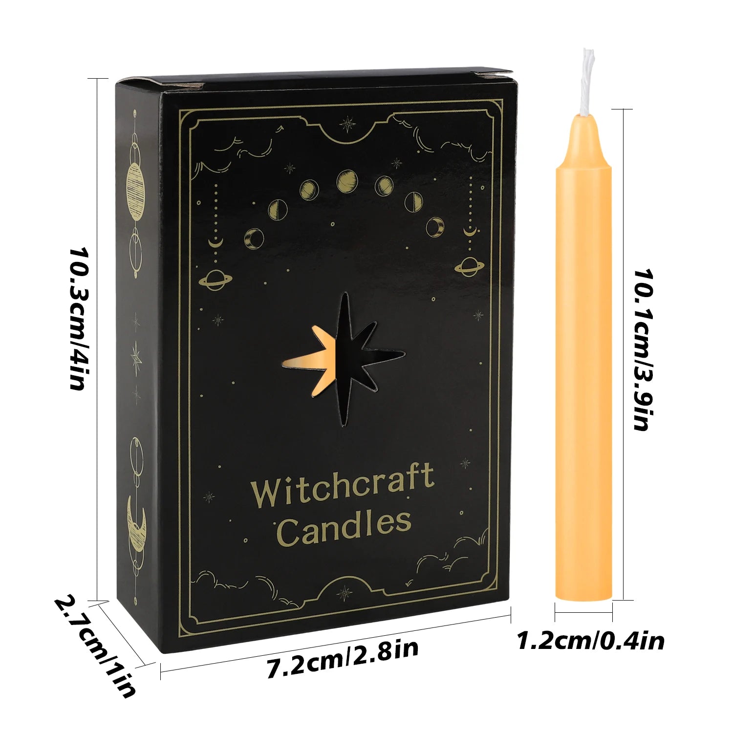 12 Pcs 3.9*0.4in (10.1*1.2cm) Gold Small Wax, Drip-Free, Smoke-Free, Fragrance-Free Home Dinner Candles, Hand-Pulled, High-Quality, Suitable for Various Places, Various Holidays.