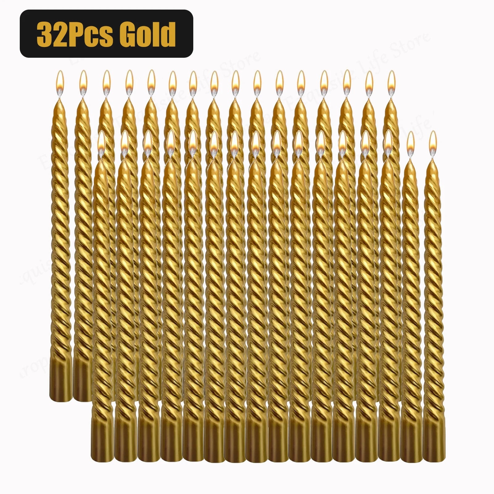 Metallic Taper Candles - Dripless - Unscented
