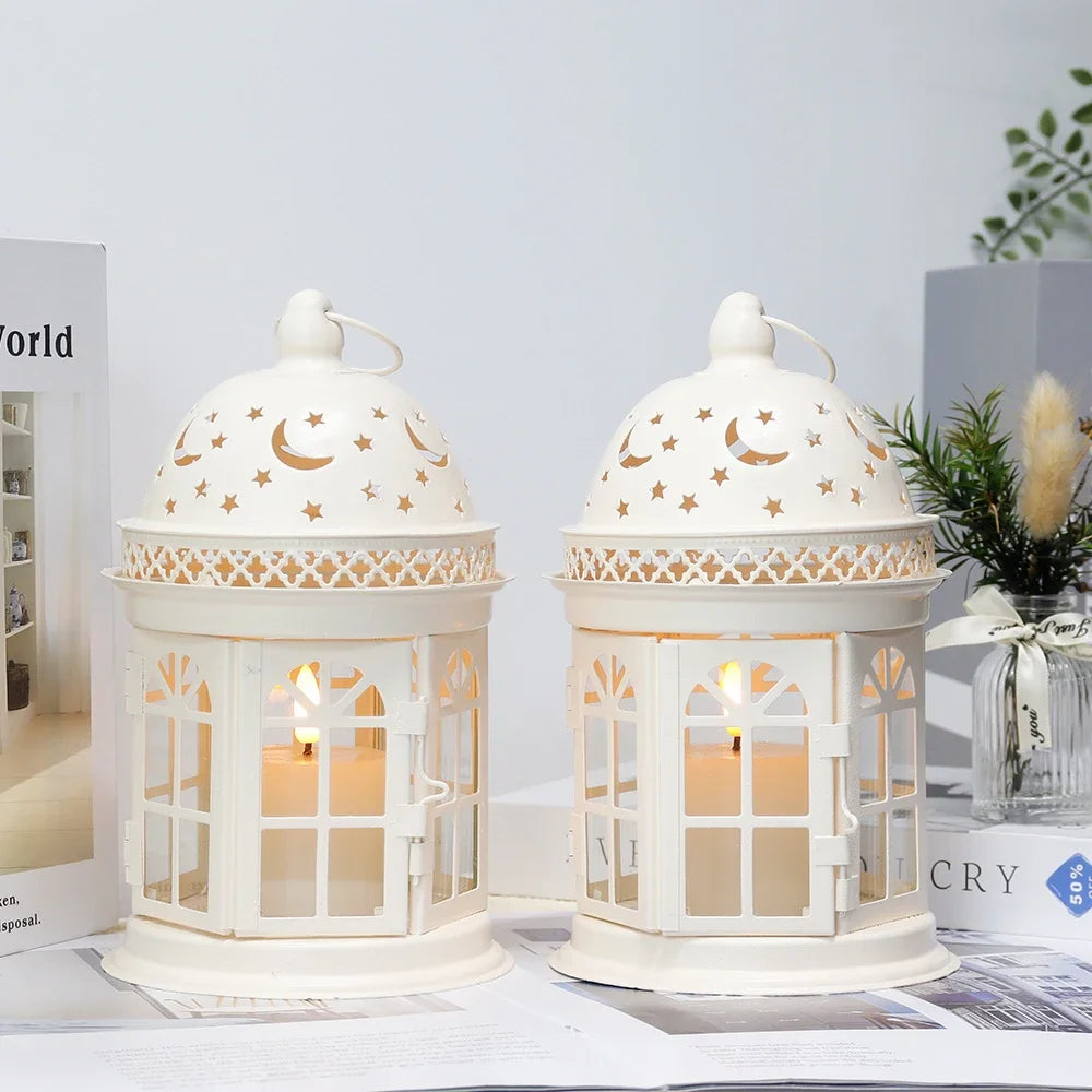 Vintage Hanging Candle Holder (White / Black)