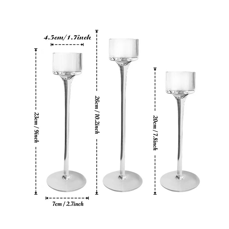 Romantic Glass Candle Holders Simple Wedding Decorations Elegant Ideal Dinner Candle Holders Bar Cup Party Table Candlesticks