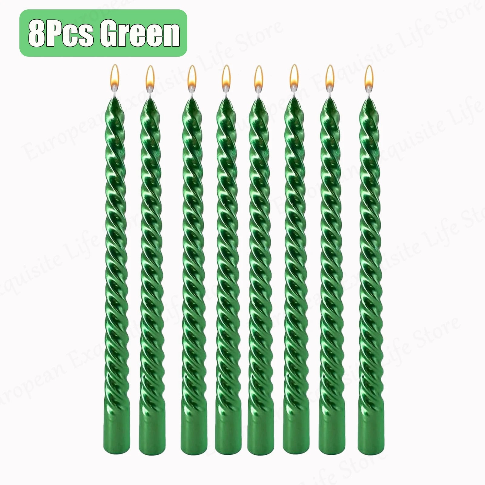 Metallic Taper Candles - Dripless - Unscented