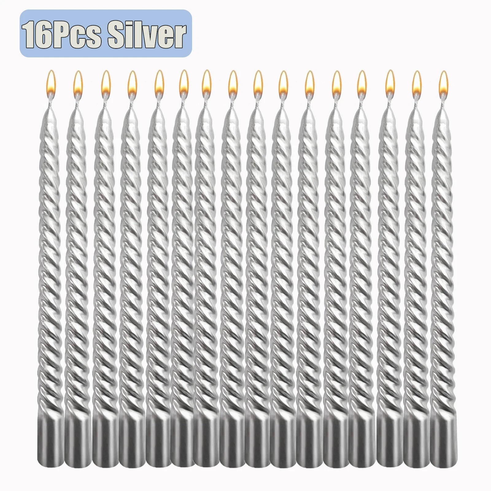 Metallic Taper Candles - Dripless - Unscented