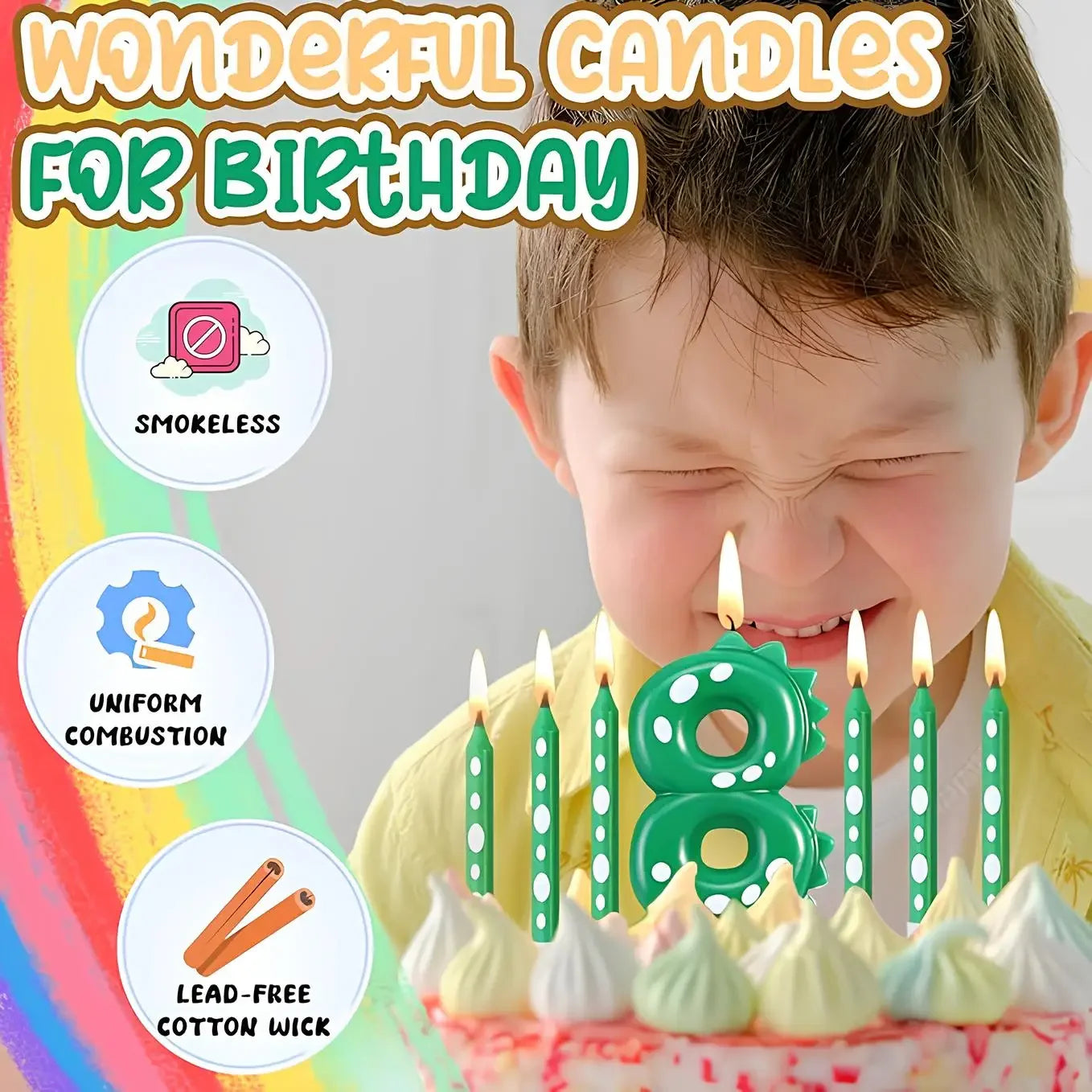 Dinosaur Theme Birthday Candle (0-9)